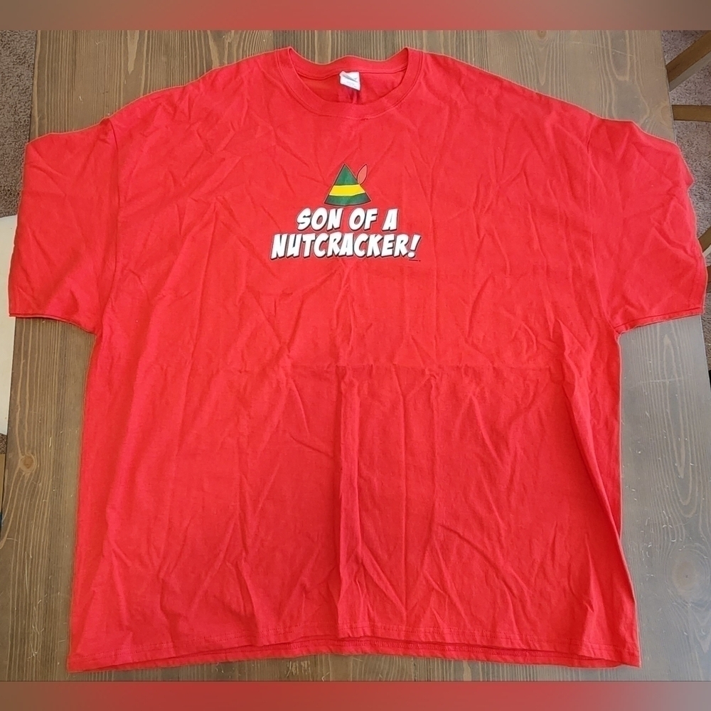 Red "Son Of A Nutcracker" Elf Shirt Will Ferrell Mens Size 4XL Gildan T Shirt